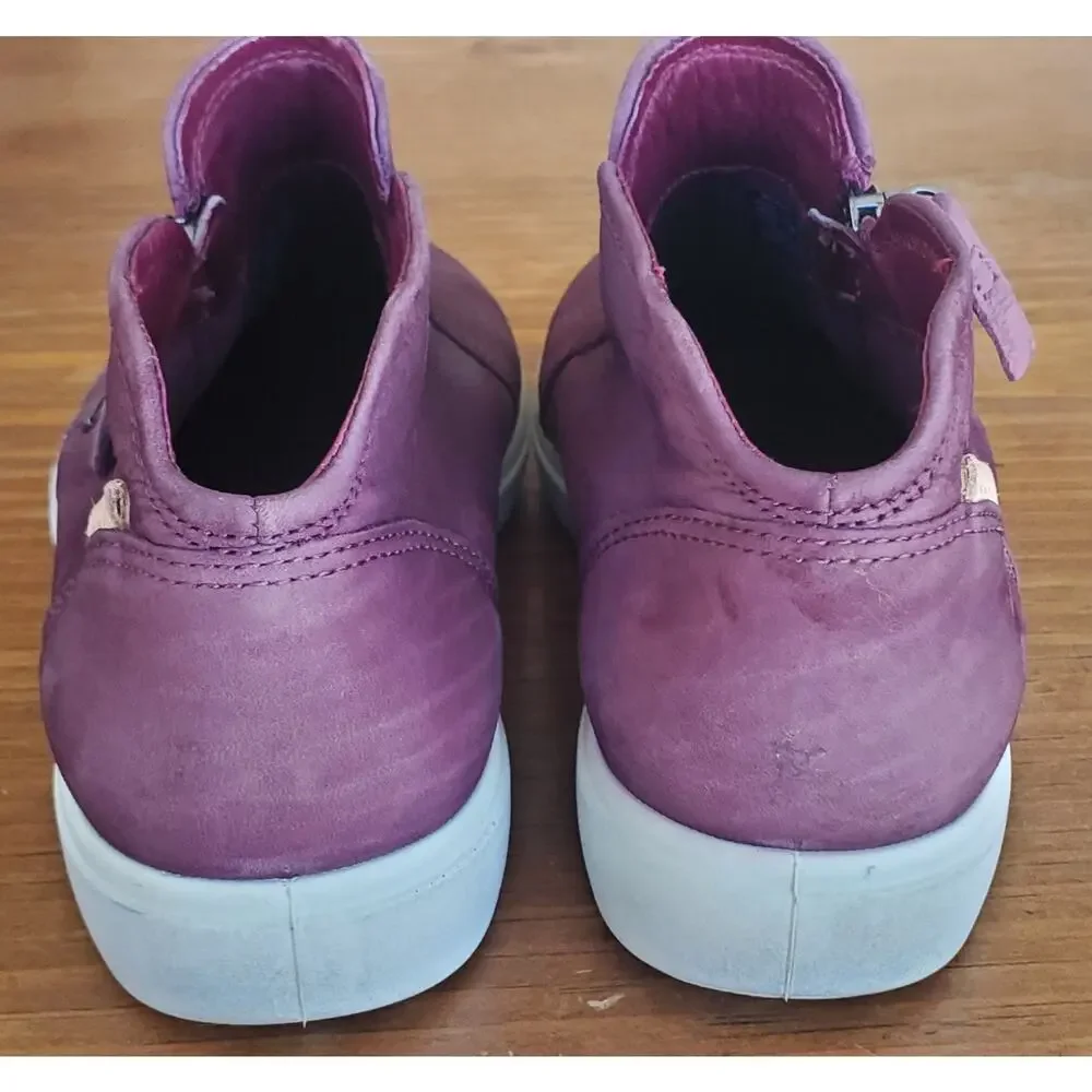 ECCO Soft 7 Low Side-Zip Bootie – Grey Rose Nubuck Leather (US Size 7 / EU 38)